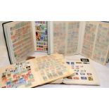 A vintage Stanley Gibbons Worldex stamp album containing a schoolboy collection of stamps together