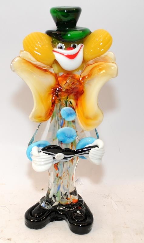 Vintage Murano glass clown figure 30cms tall