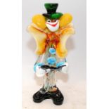Vintage Murano glass clown figure 30cms tall