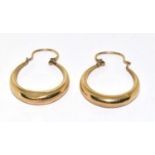 9ct Gold Gypsy Half Moon Loop Earrings