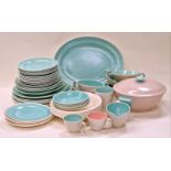 Poole Pottery Twin Tone collection of dinner and tea ware. Approx 40 pieces in total.