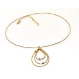 9ct gold hoop pendant necklace 4g