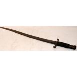 Antique sword bayonet, no discernible markings, probably Victorian era British military issue. Blade