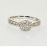 A Diamond 0.25ct white 9ct gold ring Size O