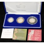 Royal mint 2003 silver proof piedfort 3 coin collection. Double usual thickness coins presented
