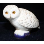 Royal Crown Derby imari paperweight - Snowy Owl Collectors Guild special with gold stopper