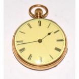 18ct gold full face pocket watch with roman numerals working when cataloged