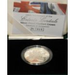 Royal Mint Silver Proof 2004 £5 Crown 100th anniversary of the Entente Cordiale. Double thickness