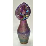Contemporary floral style iridescent art glass vase possibly an example by Mckenzie Art & Design "