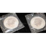 2 x Royal Mint issue 1oz .999 Silver Britannia coins. 1998 and 1999