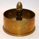 Vintage trench art brass shell case desk tidy. 15cms across