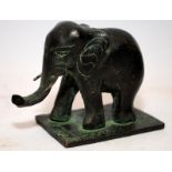 Vintage Chinese bronze elephant seal. 6.5cms tall