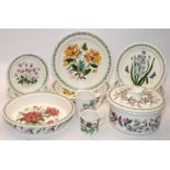 Collection of Portmeirion Botanic Garden to include lidded casserole dish, large flan dish and
