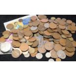 Plastic tub of GB coins