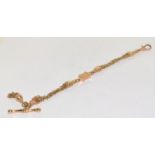 9ct gold bracelet (watch chain style), 14g.