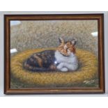 Rex Hurley local artist pastel depicting a cat 55x65cm