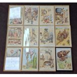 Set of twelve framed and glazed Guinness prints by John Ireland "The Gentle Art of Making