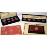 Vintage GB coin collections to include Historic British Sterling Collection, 1967 coin set , Kings