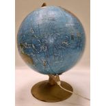 Vintage "True to Life" globe of the world lamp 12 inches diameter.