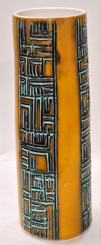Poole Pottery carved shape 85 delphis vase 40cm tall. - Image 2 of 3