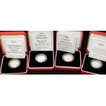 Collection of Royal Mint silver proof piedfort £1 One Pound Coins. All double usual thickness coins,