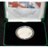 Royal Mint 2004 silver proof piedfort Entente Cordiale £5 Five Pound Crown. Double usual thickness