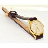 A 14ct gold Omega manual wind wristwatch (working)