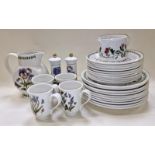 Portmeirion "The Botanic Garden" collection of dinner ware to include dinner plates, side plates,