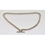 Silver Belcher Watch Chain / Necklace with T Bar