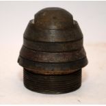 Vintage missile shell fuse cap with British Military markings. 7cms tall