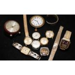 A collection of vintage gents watch heads and other clock/watch related items. All offered for
