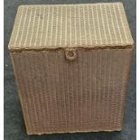 Lloyd Loom "Lusty" vintage lidded laundry basket 54x46x31cm.