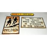3 cast vintage style signs