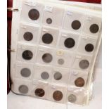 Folder containing a large quantity of coins, including silver examples, issued by France and the