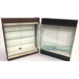 2 x wall display cabinets with glass shelves 57x47x15cm each