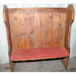 Vintage stained high back church pew 145x100x60cm