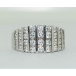 A Silver and CZ ring Size T