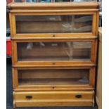 3 compartment original Globe Wernicke Barristers bookcase with fitted under draw 110x85x35cm