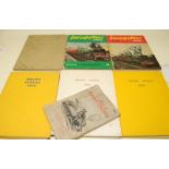 Collection of 1950's Railway enthusiast annuals c/w an album of railway engine cigarette cards