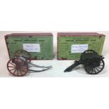 Britains British 18 pdr. lumber carriage, a French 75mm lumber carriage together with a British