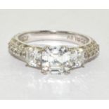 A Tacori IV 925 silver and CZ ring size Q