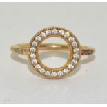 A gold on silver S925 Ale Pandora ring Size 54.