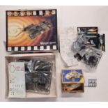 Three boxed model kits to include Back To The Future Car and Aliens Dropship not checked for