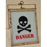 Danger Scull hanging wall lamp 28x28cm