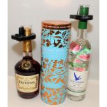 3 mixed bottles of alcoholic spirit Gin, Vodka and Hennessey Cognac ref 84, 84, 88