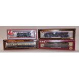 Lima Models OO Gauge locomotive together with three boxed coaches (4).