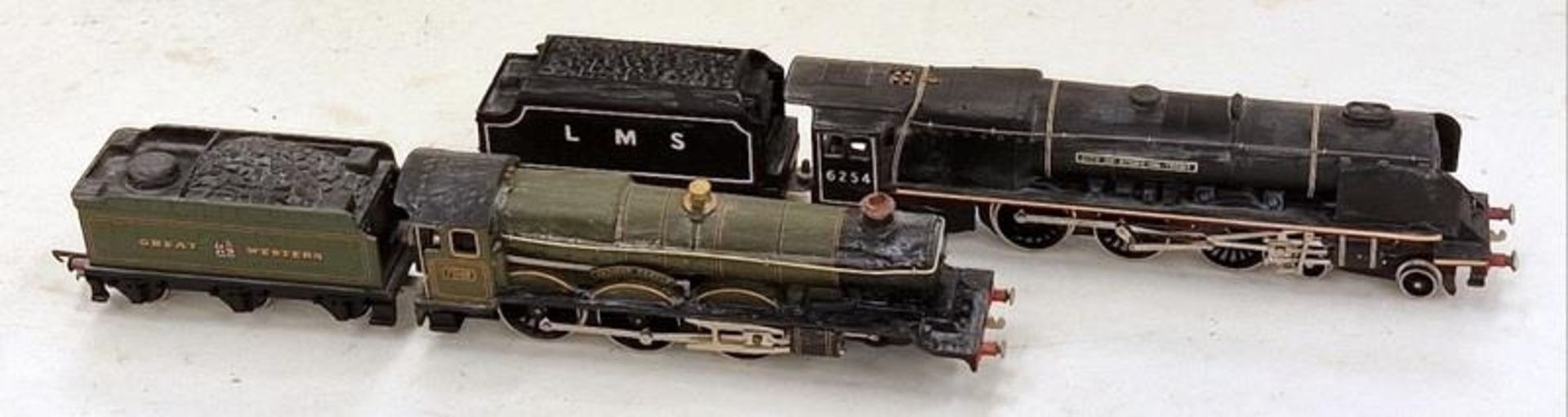 Two OO Gauge locomotives and tenders to include LMS City of Stoke-On-Trent 6254 and Great Western
