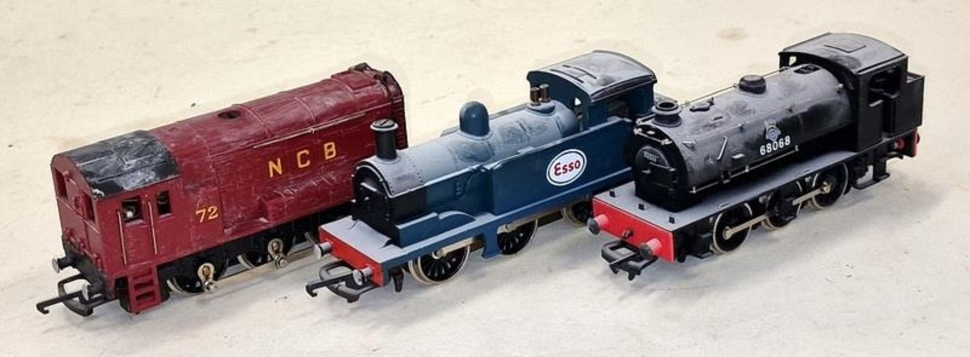 Three OO Guage to include, British Railways 68068, Esso 38 and NCB 72 - previously displayed so
