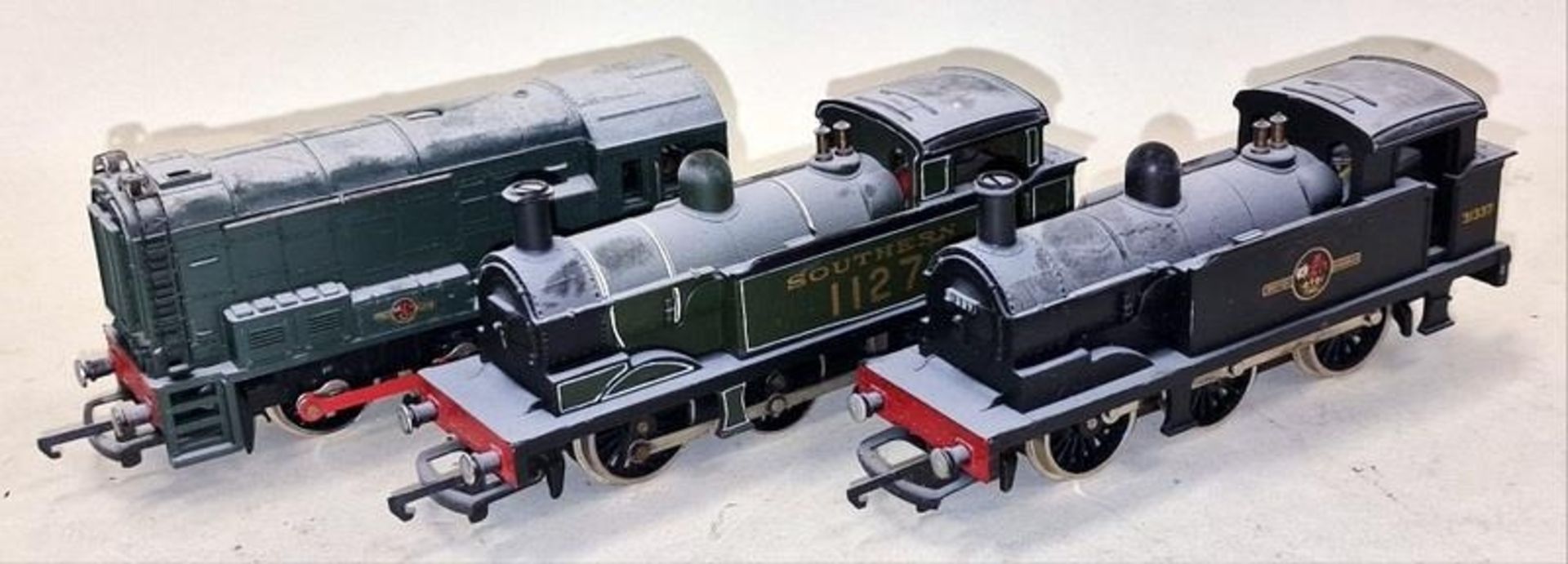 Three OO Guage locomotives to include Southern 1127, British Railways 31337, 3763- previously