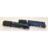 Two OO Gauge locomotives and tenders to include Cardiff Castle 4075 and British Railways Lamport &